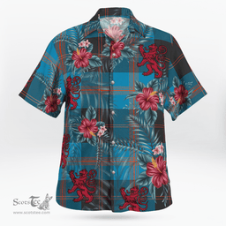 Scottish Clan Angus Ancient Tartan Scottish Lion Hawaiian Shirt | Tartan Plaid Shirt Scottish Plaid Tartan Plaid - ScotsTee - scotstee.com