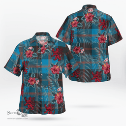 Scottish Clan Angus Ancient Tartan Scottish Lion Hawaiian Shirt | Tartan Plaid Shirt Scottish Plaid Tartan Plaid - ScotsTee - scotstee.com
