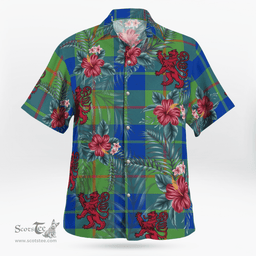 Scottish Clan Barclay Hunting Ancient Tartan Scottish Lion Hawaiian Shirt | Tartan Plaid Shirt Scottish Plaid Tartan Plaid - ScotsTee - scotstee.com