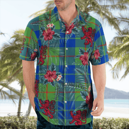 Scottish Clan Barclay Hunting Ancient Tartan Scottish Lion Hawaiian Shirt | Tartan Plaid Shirt Scottish Plaid Tartan Plaid - ScotsTee - scotstee.com
