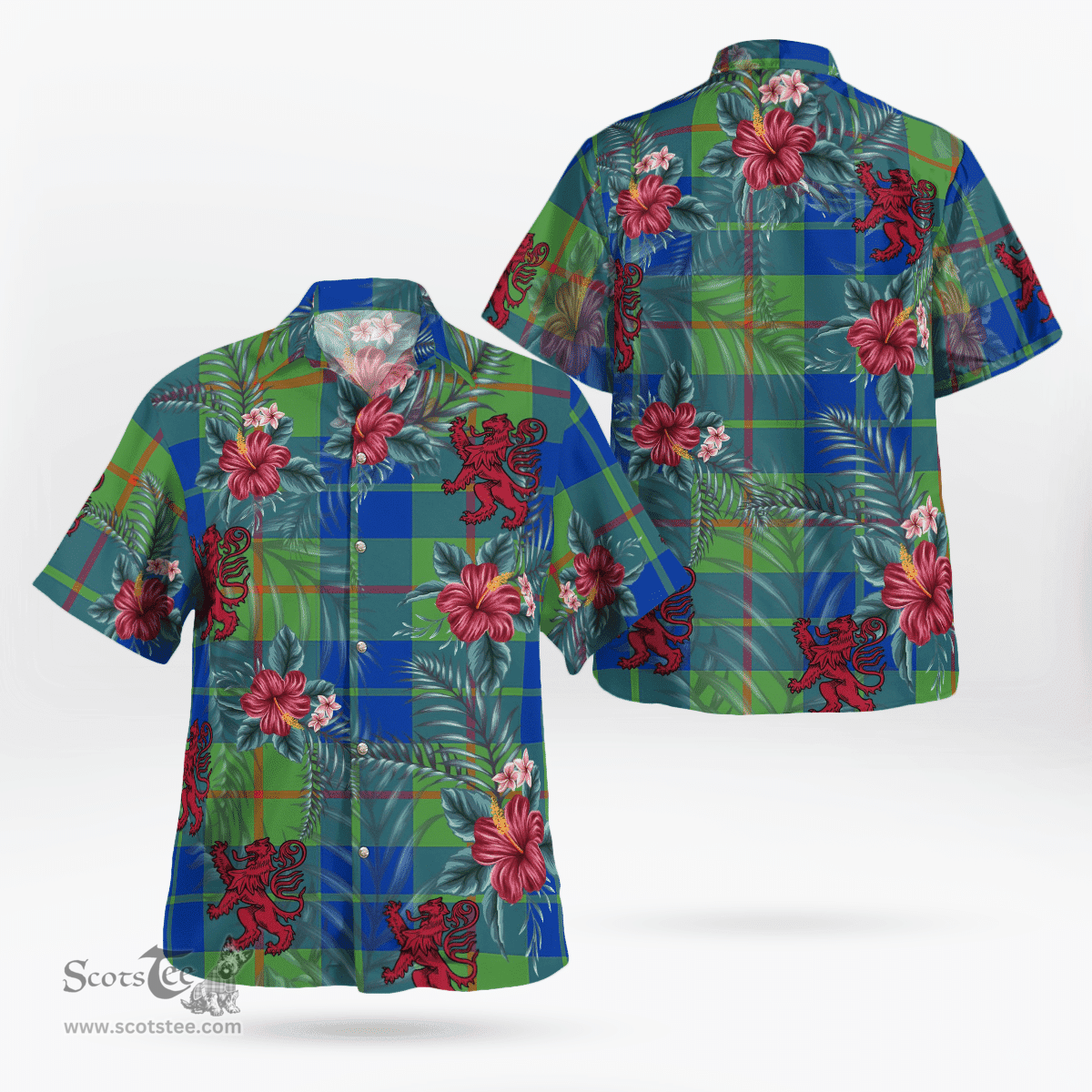 Scottish Clan Barclay Hunting Ancient Tartan Scottish Lion Hawaiian Shirt | Tartan Plaid Shirt Scottish Plaid Tartan Plaid - ScotsTee - scotstee.com