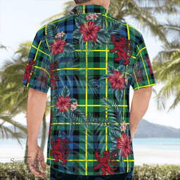 Scottish Clan Campbell of Breadalbane Ancient Tartan Scottish Lion Hawaiian Shirt | Tartan Plaid Shirt Scottish Plaid Tartan Plaid - ScotsTee - scotstee.com