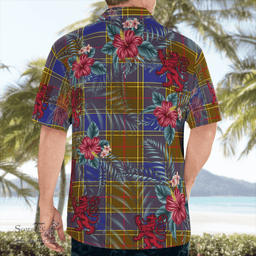 Scottish Clan Balfour Modern Tartan Scottish Lion Hawaiian Shirt | Tartan Plaid Shirt Scottish Plaid Tartan Plaid - ScotsTee - scotstee.com