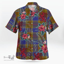 Scottish Clan Balfour Modern Tartan Scottish Lion Hawaiian Shirt | Tartan Plaid Shirt Scottish Plaid Tartan Plaid - ScotsTee - scotstee.com
