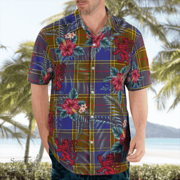 Scottish Clan Balfour Modern Tartan Scottish Lion Hawaiian Shirt | Tartan Plaid Shirt Scottish Plaid Tartan Plaid - ScotsTee - scotstee.com