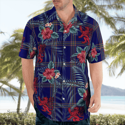 Scottish Clan Crichton Tartan Scottish Lion Hawaiian Shirt | Tartan Plaid Shirt Scottish Plaid Tartan Plaid - ScotsTee - scotstee.com