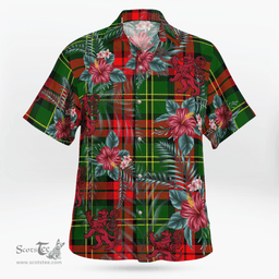 Scottish Clan Blackstock Tartan Scottish Lion Hawaiian Shirt | Tartan Plaid Shirt Scottish Plaid Tartan Plaid - ScotsTee - scotstee.com