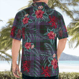 Scottish Clan Clergy Green Tartan Scottish Lion Hawaiian Shirt | Tartan Plaid Shirt Scottish Plaid Tartan Plaid - ScotsTee - scotstee.com