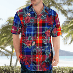 Scottish Clan Anstruther Tartan Scottish Lion Hawaiian Shirt | Tartan Plaid Shirt Scottish Plaid Tartan Plaid - ScotsTee - scotstee.com