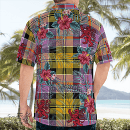 Scottish Clan Culloden Ancient Tartan Scottish Lion Hawaiian Shirt | Tartan Plaid Shirt Scottish Plaid Tartan Plaid - ScotsTee - scotstee.com