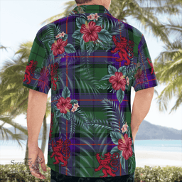 Scottish Clan Armstrong Modern Tartan Scottish Lion Hawaiian Shirt | Tartan Plaid Shirt Scottish Plaid Tartan Plaid - ScotsTee - scotstee.com