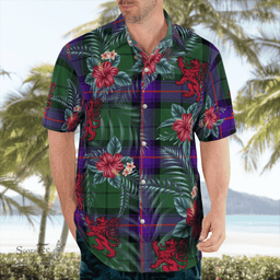 Scottish Clan Armstrong Modern Tartan Scottish Lion Hawaiian Shirt | Tartan Plaid Shirt Scottish Plaid Tartan Plaid - ScotsTee - scotstee.com