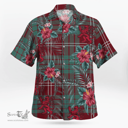 Scottish Clan Crawford Modern Tartan Scottish Lion Hawaiian Shirt | Tartan Plaid Shirt Scottish Plaid Tartan Plaid - ScotsTee - scotstee.com