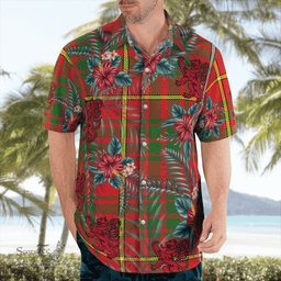 Scottish Clan Bruce Modern Tartan Scottish Lion Hawaiian Shirt | Tartan Plaid Shirt Scottish Plaid Tartan Plaid - ScotsTee - scotstee.com