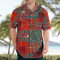 Scottish Clan Cameron Ancient Tartan Scottish Lion Hawaiian Shirt | Tartan Plaid Shirt Scottish Plaid Tartan Plaid - ScotsTee - scotstee.com