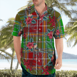 Scottish Clan Baxter Modern Tartan Scottish Lion Hawaiian Shirt | Tartan Plaid Shirt Scottish Plaid Tartan Plaid - ScotsTee - scotstee.com