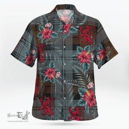 Scottish Clan Blackwatch Weathered Tartan Scottish Lion Hawaiian Shirt | Tartan Plaid Shirt Scottish Plaid Tartan Plaid - ScotsTee - scotstee.com