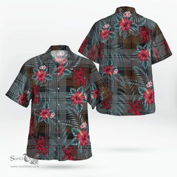 Scottish Clan Blackwatch Weathered Tartan Scottish Lion Hawaiian Shirt | Tartan Plaid Shirt Scottish Plaid Tartan Plaid - ScotsTee - scotstee.com