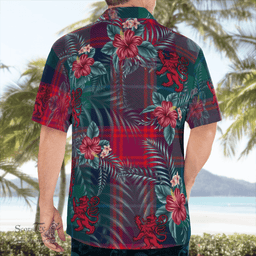 Scottish Clan Akins Tartan Scottish Lion Hawaiian Shirt | Tartan Plaid Shirt Scottish Plaid Tartan Plaid - ScotsTee - scotstee.com