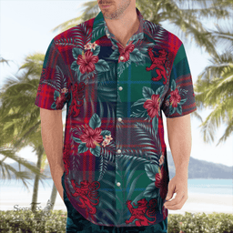 Scottish Clan Akins Tartan Scottish Lion Hawaiian Shirt | Tartan Plaid Shirt Scottish Plaid Tartan Plaid - ScotsTee - scotstee.com