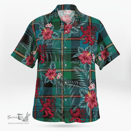 Scottish Clan Baillie Ancient Tartan Scottish Lion Hawaiian Shirt | Tartan Plaid Shirt Scottish Plaid Tartan Plaid - ScotsTee - scotstee.com