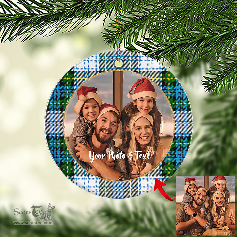 Scottish Campbell Dress Tartan Ornament - Personalized Two Sided Family Christmas Photo Ceramic Ornament Scottish Plaid Tartan Plaid - ScotsTee - scotstee.com