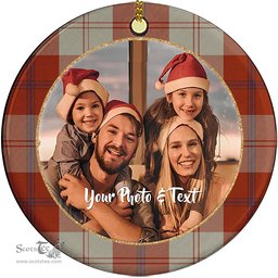Scottish Davidson Dress Dancers Tartan Ornament - Personalized Two Sided Family Christmas Photo Ceramic Ornament Scottish Plaid Tartan Plaid - ScotsTee - scotstee.com