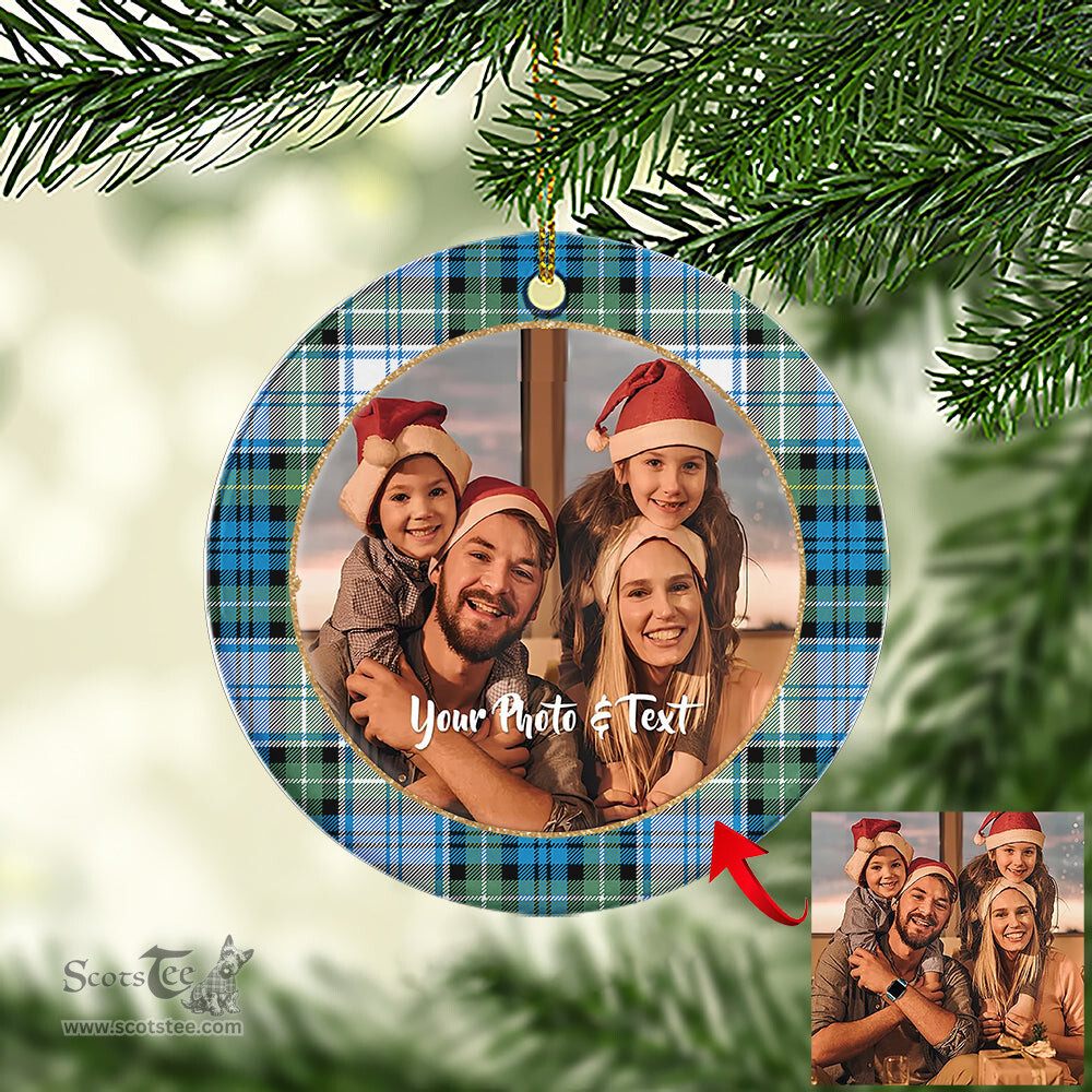 Scottish Campbell Dress Ancient Tartan Ornament - Personalized Two Sided Family Christmas Photo Ceramic Ornament Scottish Plaid Tartan Plaid - ScotsTee - scotstee.com
