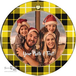Scottish Barclay Dress Modern Tartan Ornament - Personalized Two Sided Family Christmas Photo Ceramic Ornament Scottish Plaid Tartan Plaid - ScotsTee - scotstee.com