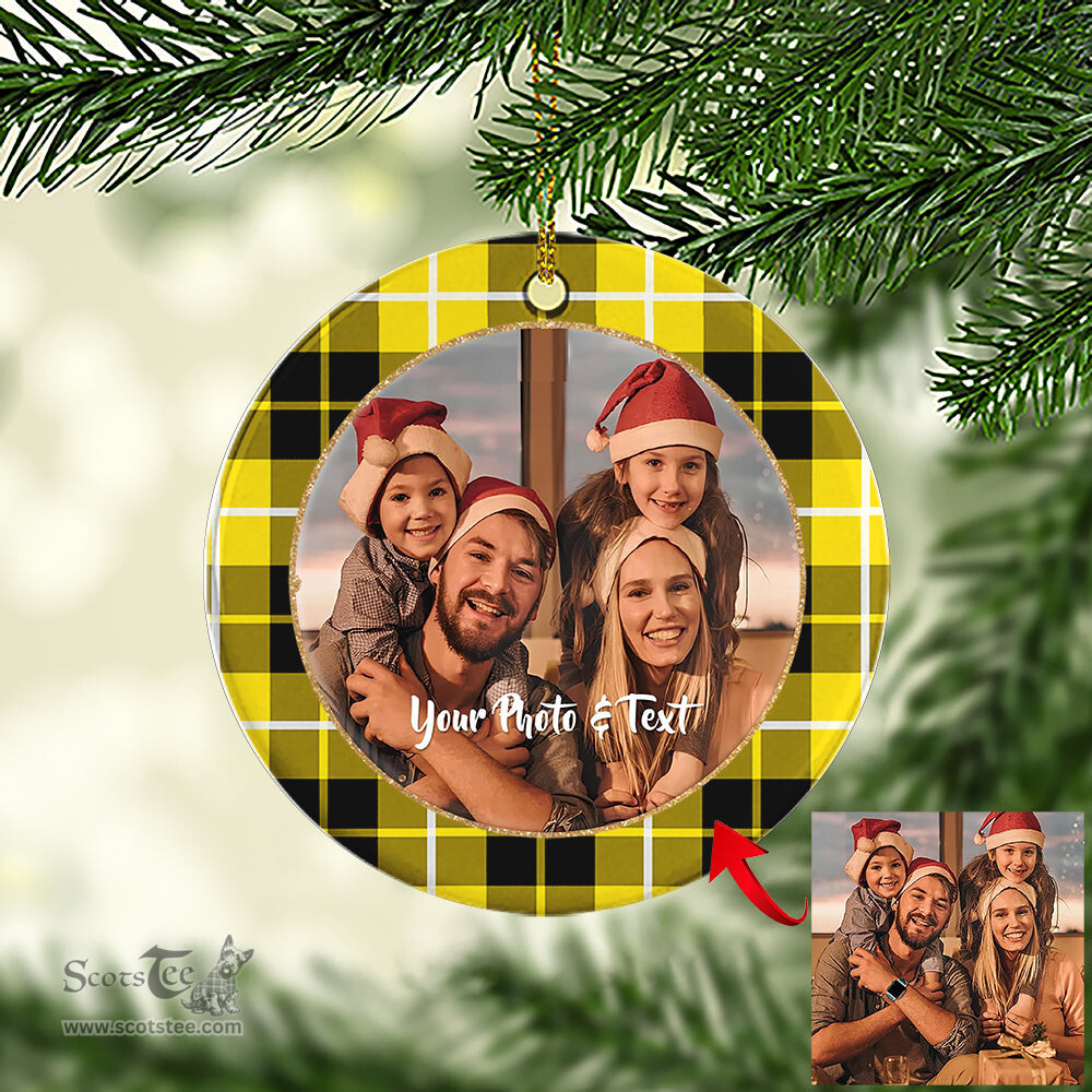Scottish Barclay Dress Modern Tartan Ornament - Personalized Two Sided Family Christmas Photo Ceramic Ornament Scottish Plaid Tartan Plaid - ScotsTee - scotstee.com