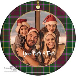 Scottish Crosbie Tartan Ornament - Personalized Two Sided Family Christmas Photo Ceramic Ornament Scottish Plaid Tartan Plaid - ScotsTee - scotstee.com