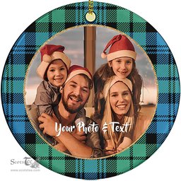 Scottish Campbell Ancient 01 Tartan Ornament - Personalized Two Sided Family Christmas Photo Ceramic Ornament Scottish Plaid Tartan Plaid - ScotsTee - scotstee.com