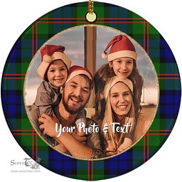 Scottish Dundas Modern 02 Tartan Ornament - Personalized Two Sided Family Christmas Photo Ceramic Ornament Scottish Plaid Tartan Plaid - ScotsTee - scotstee.com