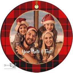 Scottish MacLeod of Raasay Tartan Ornament - Personalized Two Sided Family Christmas Photo Ceramic Ornament Scottish Plaid Tartan Plaid - ScotsTee - scotstee.com
