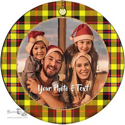 Scottish Jardine Tartan Ornament - Personalized Two Sided Family Christmas Photo Ceramic Ornament Scottish Plaid Tartan Plaid - ScotsTee - scotstee.com