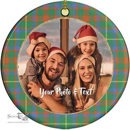 Scottish MacKintosh Hunting Ancient Tartan Ornament - Personalized Two Sided Family Christmas Photo Ceramic Ornament Scottish Plaid Tartan Plaid - ScotsTee - scotstee.com