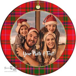 Scottish MacDougall Modern Tartan Ornament - Personalized Two Sided Family Christmas Photo Ceramic Ornament Scottish Plaid Tartan Plaid - ScotsTee - scotstee.com