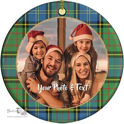 Scottish MacMillan Hunting Ancient Tartan Ornament - Personalized Two Sided Family Christmas Photo Ceramic Ornament Scottish Plaid Tartan Plaid - ScotsTee - scotstee.com
