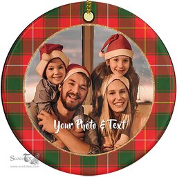 Scottish MacFie Tartan Ornament - Personalized Two Sided Family Christmas Photo Ceramic Ornament Scottish Plaid Tartan Plaid - ScotsTee - scotstee.com