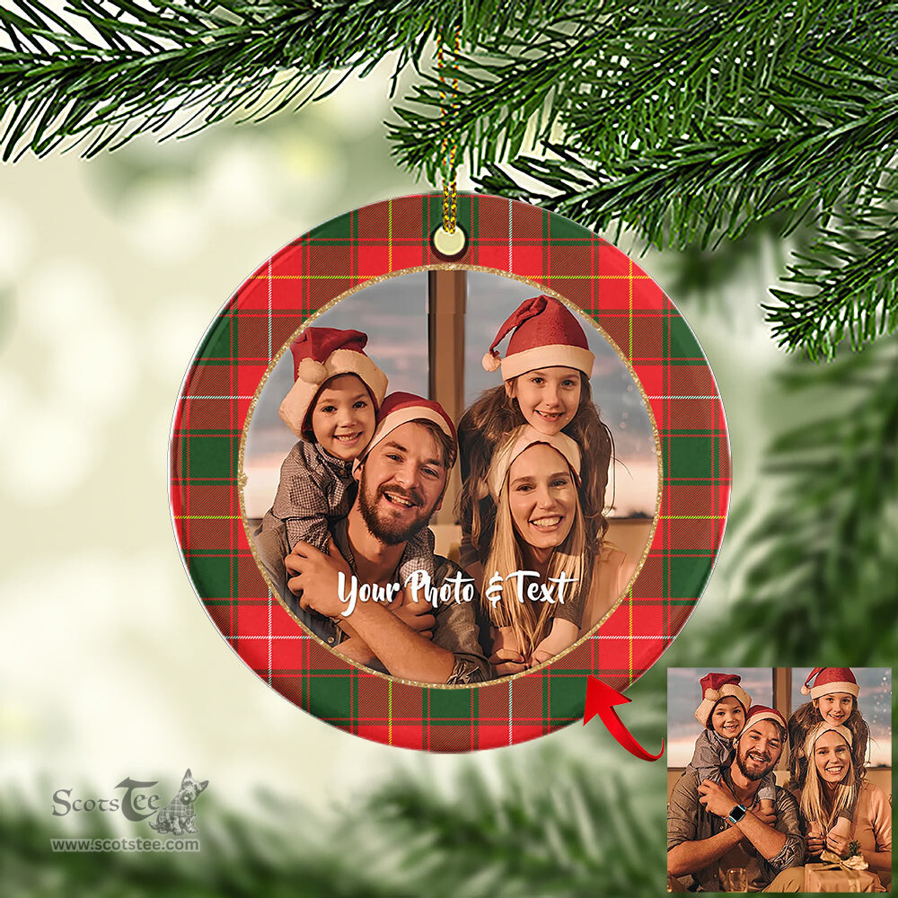 Scottish MacFie Tartan Ornament - Personalized Two Sided Family Christmas Photo Ceramic Ornament Scottish Plaid Tartan Plaid - ScotsTee - scotstee.com