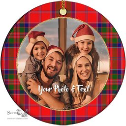 Scottish MacGillivray Modern Tartan Ornament - Personalized Two Sided Family Christmas Photo Ceramic Ornament Scottish Plaid Tartan Plaid - ScotsTee - scotstee.com