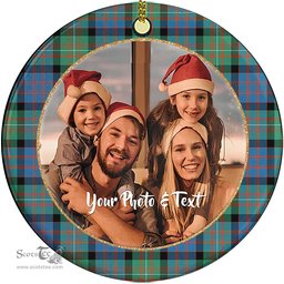 Scottish MacDonnell of Glengarry Ancient Tartan Ornament - Personalized Two Sided Family Christmas Photo Ceramic Ornament Scottish Plaid Tartan Plaid - ScotsTee - scotstee.com