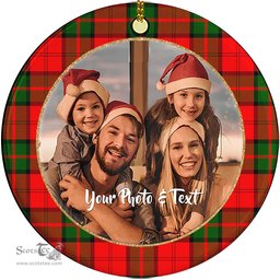 Scottish Dunbar Modern Tartan Ornament - Personalized Two Sided Family Christmas Photo Ceramic Ornament Scottish Plaid Tartan Plaid - ScotsTee - scotstee.com