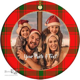 Scottish MacDonald of Sleat Tartan Ornament - Personalized Two Sided Family Christmas Photo Ceramic Ornament Scottish Plaid Tartan Plaid - ScotsTee - scotstee.com