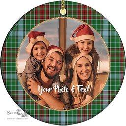 Scottish Gayre Tartan Ornament - Personalized Two Sided Family Christmas Photo Ceramic Ornament Scottish Plaid Tartan Plaid - ScotsTee - scotstee.com