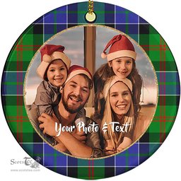 Scottish Paterson Tartan Ornament - Personalized Two Sided Family Christmas Photo Ceramic Ornament Scottish Plaid Tartan Plaid - ScotsTee - scotstee.com