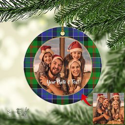 Scottish Paterson Tartan Ornament - Personalized Two Sided Family Christmas Photo Ceramic Ornament Scottish Plaid Tartan Plaid - ScotsTee - scotstee.com