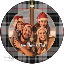 Scottish Moffat Modern Tartan Ornament - Personalized Two Sided Family Christmas Photo Ceramic Ornament Scottish Plaid Tartan Plaid - ScotsTee - scotstee.com