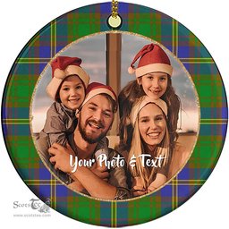 Scottish Strange of Balkaskie Tartan Ornament - Personalized Two Sided Family Christmas Photo Ceramic Ornament Scottish Plaid Tartan Plaid - ScotsTee - scotstee.com