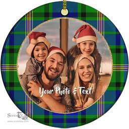 Scottish Maitland Tartan Ornament - Personalized Two Sided Family Christmas Photo Ceramic Ornament Scottish Plaid Tartan Plaid - ScotsTee - scotstee.com
